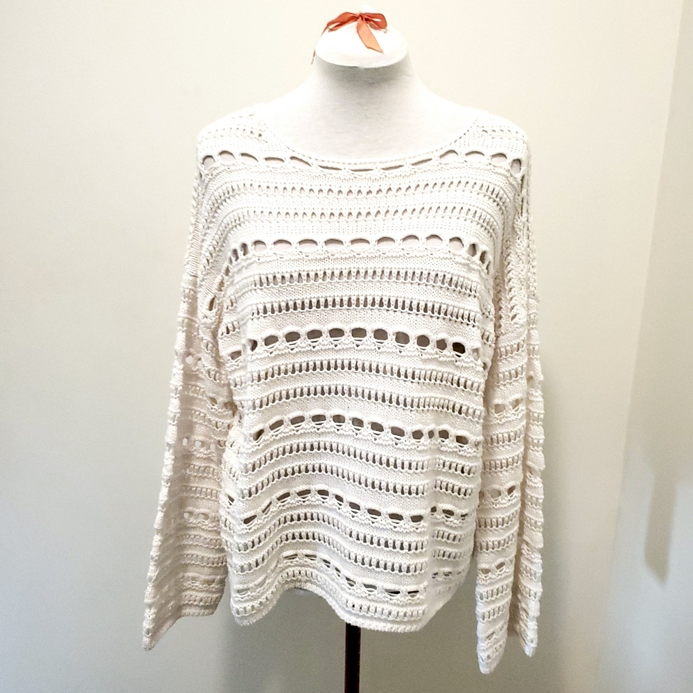 Just Fab Cream Knitted Sweater XL EUC